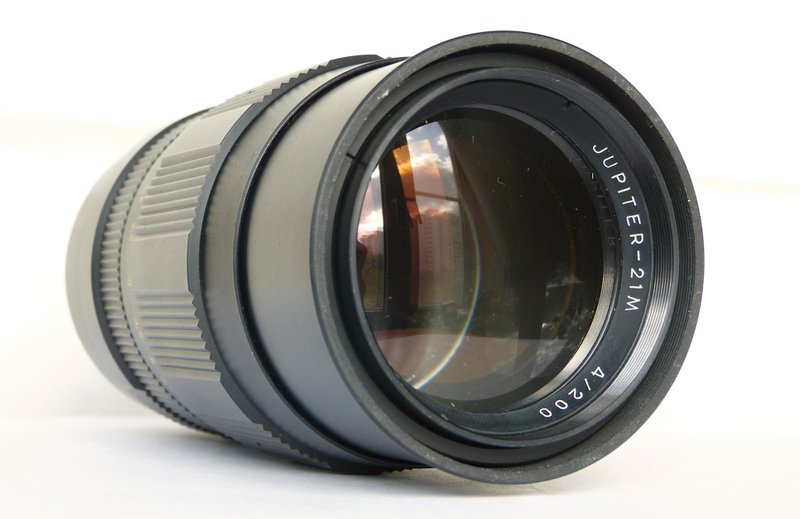 Jupiter-21M 4/200 USSR tele lens for SLR M42 mount VOMZ Zenit - กล้อง - วัสดุอื่นๆ สีดำ