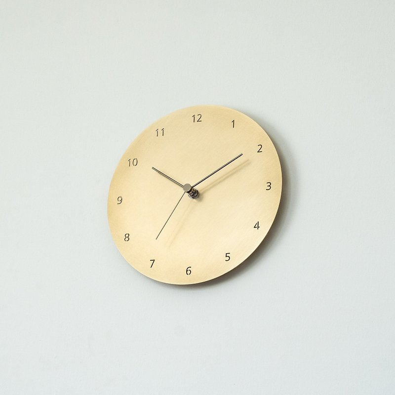Wall clock type 2 numbers / brass - Clocks - Copper & Brass Gold