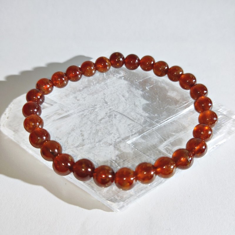 【訂製品】橙紅石榴石 Garnet 6-10mm 手串 天然水晶 - 手鍊/手環 - 水晶 