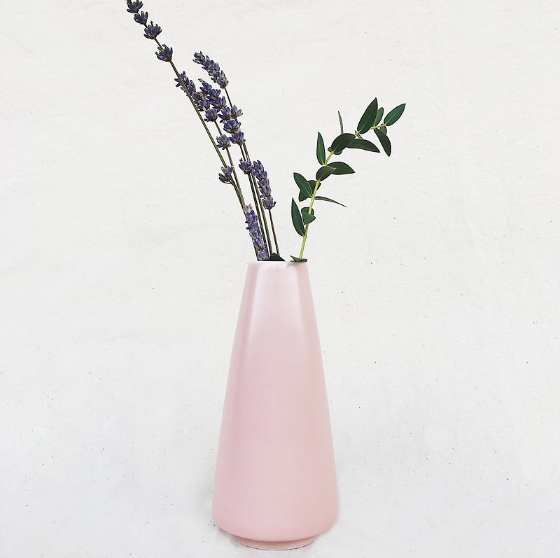 簡約北歐風花器－Cylinder 嫩粉 - 花瓶/陶器 - 瓷 粉紅色