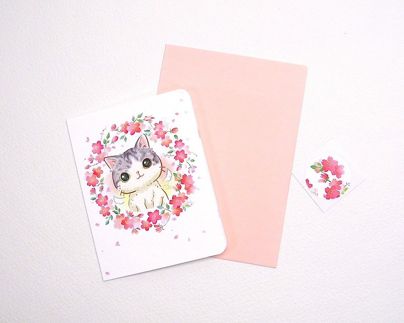 Sakura Meow Meow All-purpose Card - Cards & Postcards - Paper Pink
