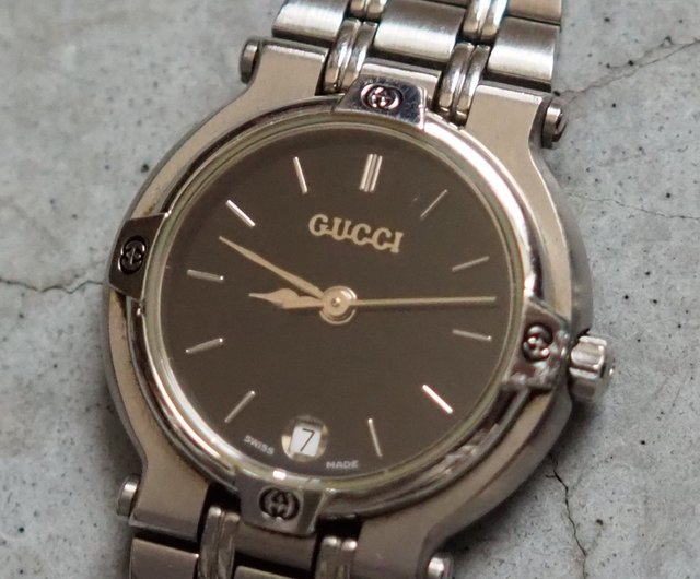 GUCCI グッチ GG ウォッチ 腕時計 9100L シルバー ブラック