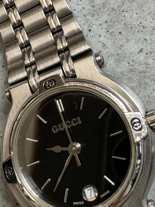 GUCCI グッチ 腕時計 9100L GUCCI 9100L Watch Quartz Black Dial Silver SS Ladies Vintage