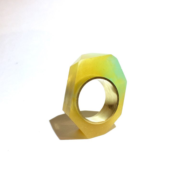 PRISMリング　ゴールド・イエローグリーン - 戒指 - 紙 黃色