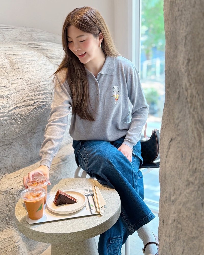 Polo longsleeve shirts - 女上衣/長袖上衣 - 其他材質 灰色