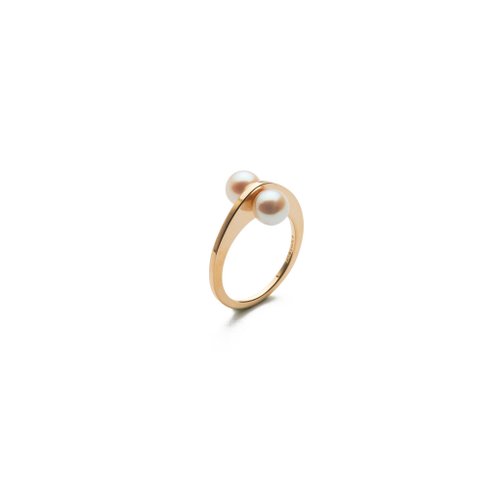 ARTISMI Akoya珍珠尖角戒指 925銀厚鍍18K金 Rosette Pearl Ring