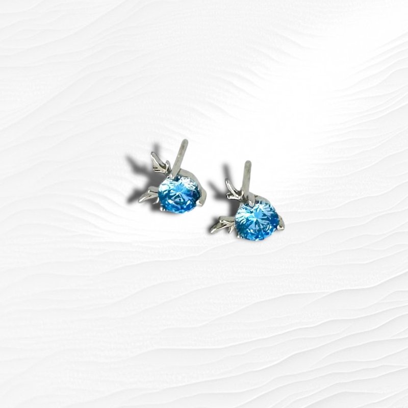 925 sterling silver | Blue Star Deer_earrings - Earrings & Clip-ons - Precious Metals 