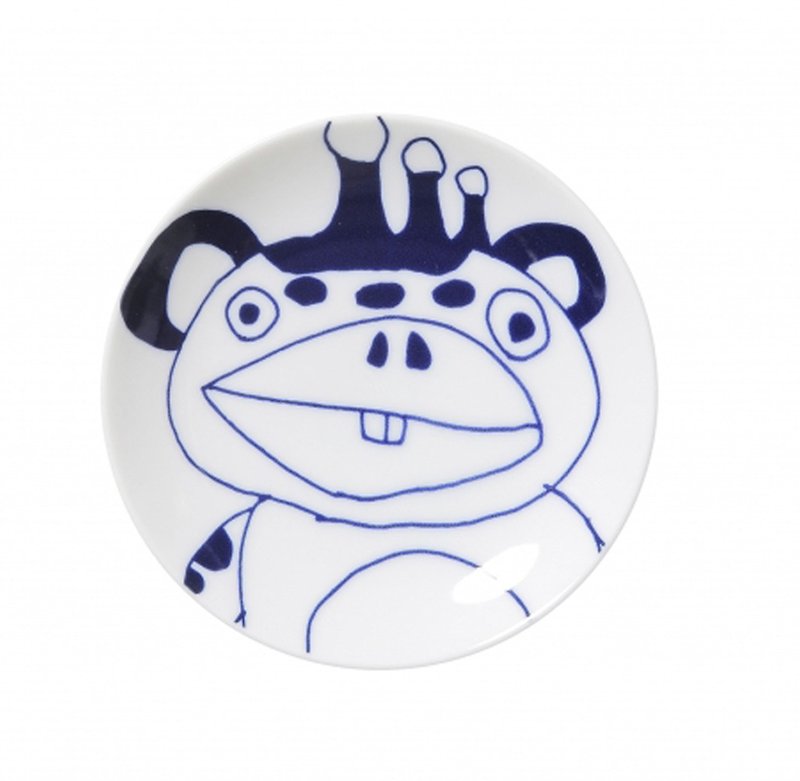 [Japan SDL] Nippon Seishi Satayaki Small Saucer/Small Saucer/Soy Saucer/Ornamental Plate (BOOSKA Monster) - Small Plates & Saucers - Porcelain Blue