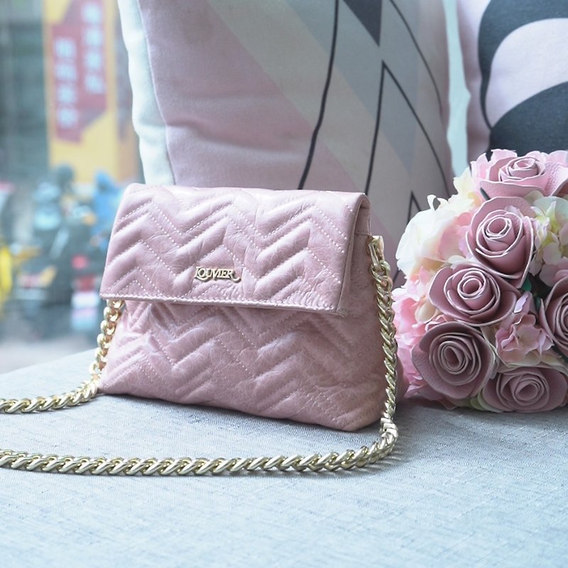 Squeal genuine leather handbags with quilted leather crossbody summer bag - กระเป๋าแมสเซนเจอร์ - หนังแท้ 