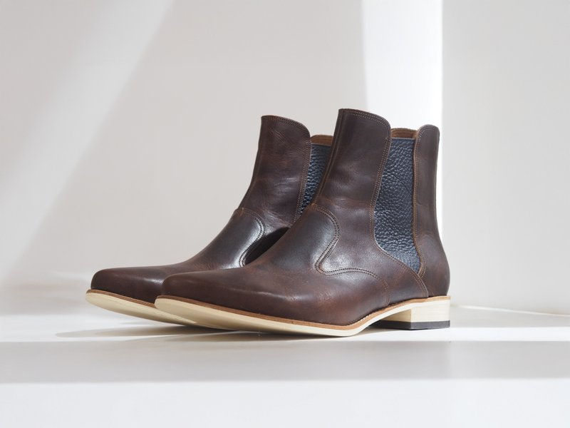 展示品出清 - 愛花卻爾西 Eu45# - 男靴/短靴 - 真皮 咖啡色
