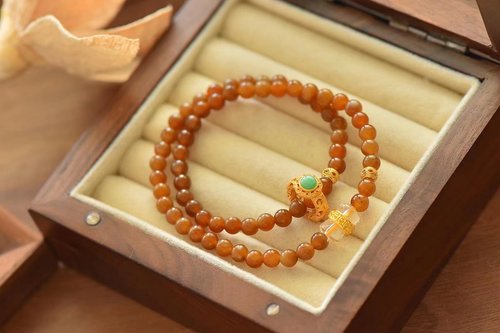 Angel's tears 天使之淚 Jewelry Design 5mm天然和田玉/和闐玉-糖玉 鑲翡翠跑環白水晶銀鑲設計手多圈串衣