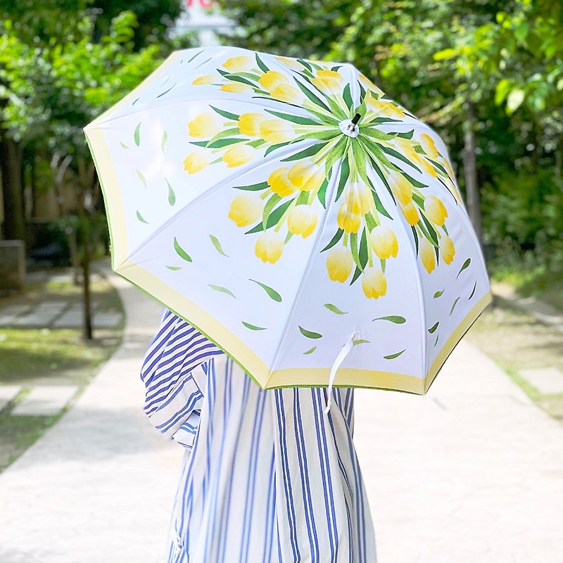 チューリップな日傘　黄色 - 傘・雨具 - 防水素材 イエロー