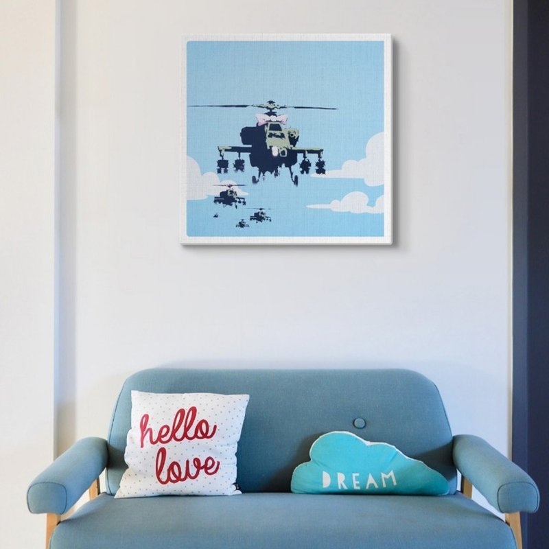 【英國 Banksy】藍牙畫布音箱 聯名款 Happy Chopper-快樂直升機 - 藍牙喇叭/音響 - 木頭 多色