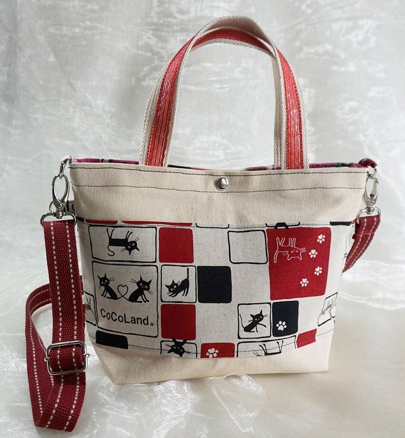 cat canvas tote bag tote bag canvas bag - Handbags & Totes - Cotton & Hemp Multicolor