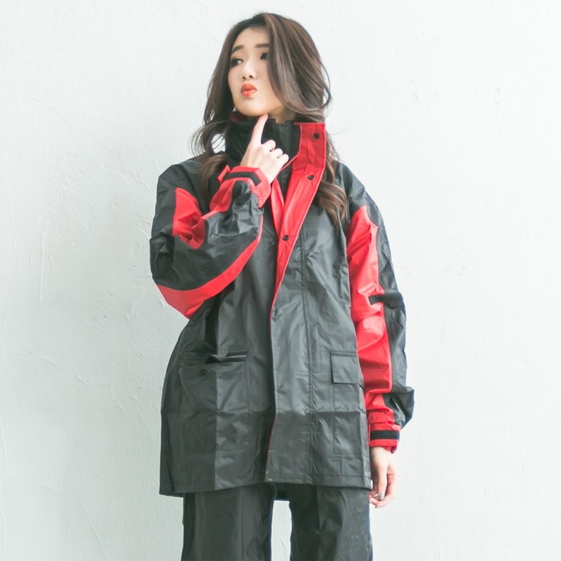 Jinchi two-piece raincoat - red - ร่ม - วัสดุกันนำ้ สีแดง