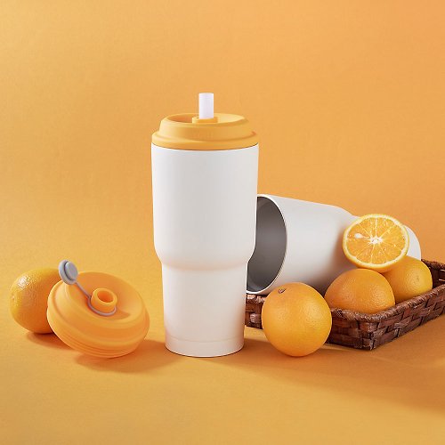 YCCT YCCT速吸杯2代900ml - 香橙黃 - 瞬收吸管環保飲料杯/保冰保溫杯