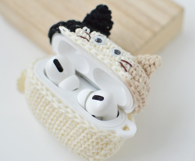 Stay Positive Crochet Airpods in white
