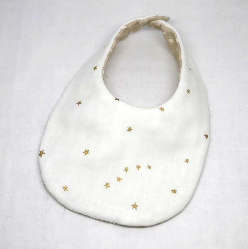 Handmade  Baby Bib - スタイ - コットン・麻 ホワイト