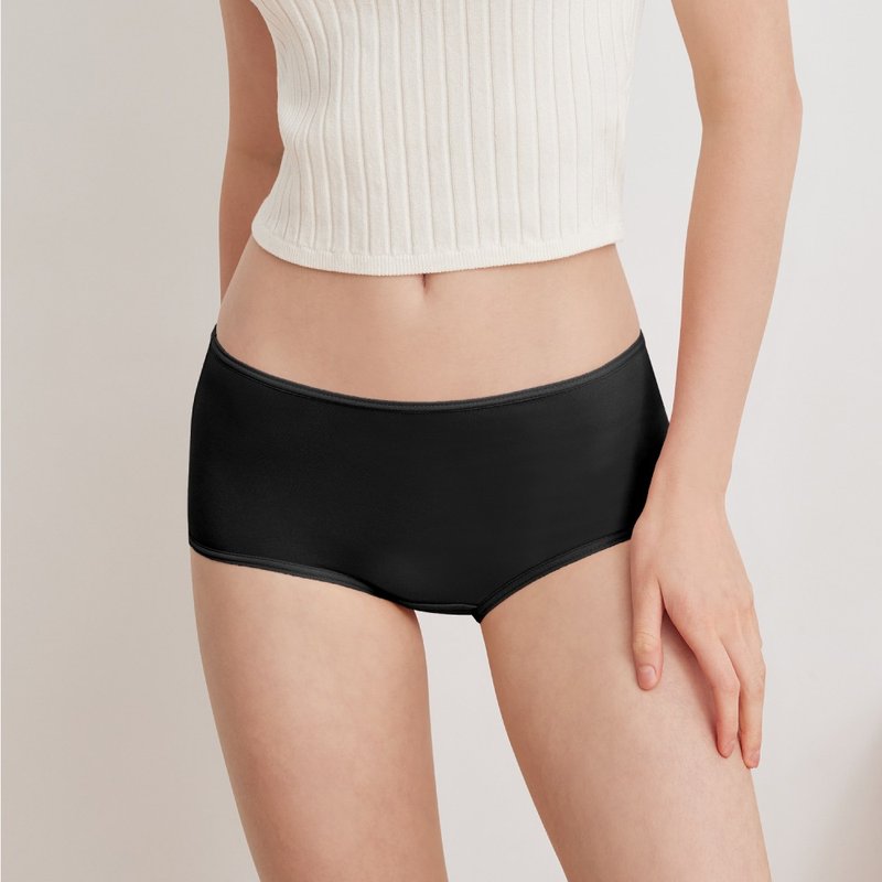 Clany Graphene 2.0 far infrared antibacterial and deodorizing mid-waist underwear 2232-63 green sandalwood - ชุดชั้นในผู้หญิง - เส้นใยสังเคราะห์ สีดำ