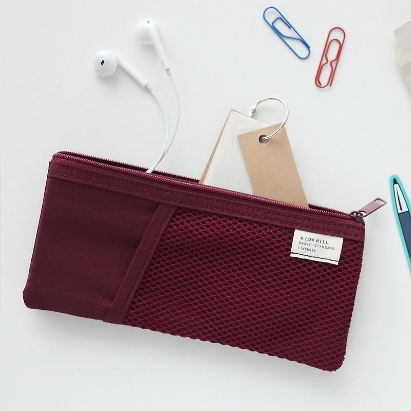 Livework casual style double pencil case - raspberry red, LWK51660 - Pencil Cases - Plastic Red