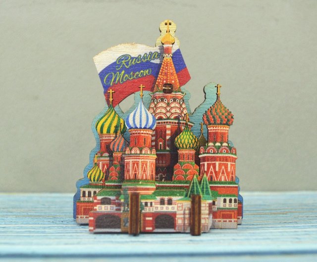 木製のDIY冷蔵庫用マグネット-聖ワシリイ大聖堂、ロシア