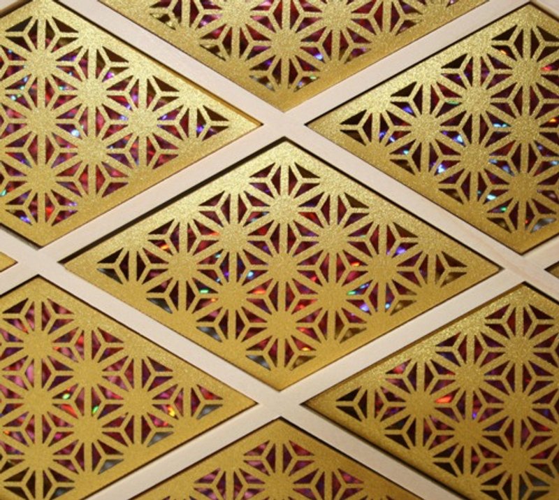 久美子彩葉【菱打小紋麻葉金紫霓虹】 - 裝飾/擺設  - 木頭 多色