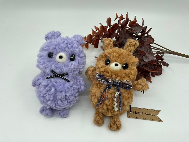 Handmade Wool Bear Doll Charm - ที่ห้อยกุญแจ - ขนแกะ 
