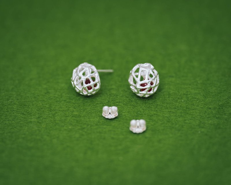 Keeper mini earrings (pierce post-type only) - Gold or Silver - Quartz stone - ต่างหู - เงิน สีเงิน