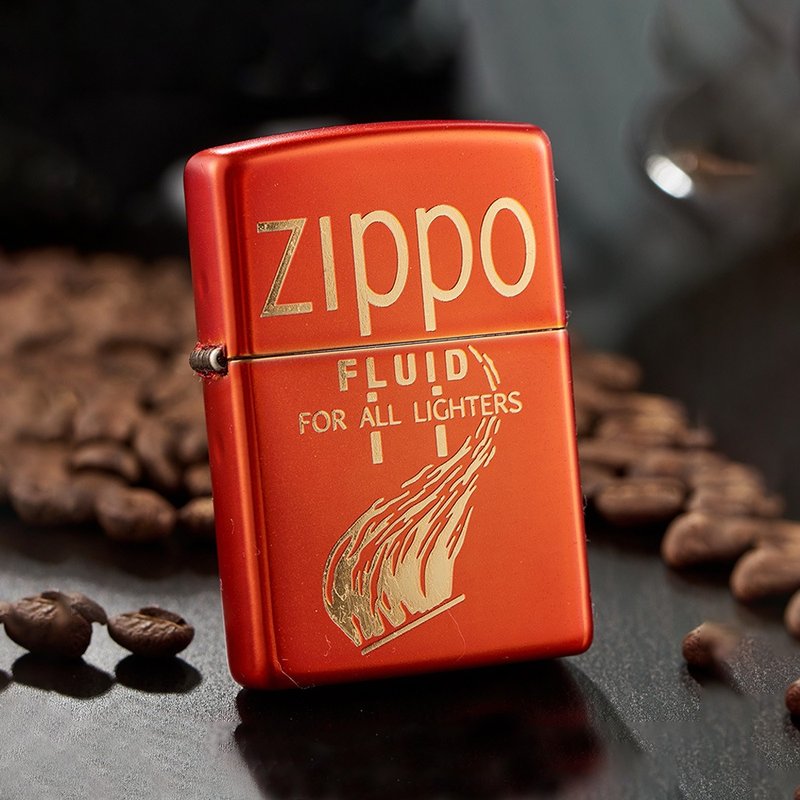 【ZIPPO官方旗艦店】復古火焰設計防風打火機 49586 - 其他 - 銅/黃銅 紅色
