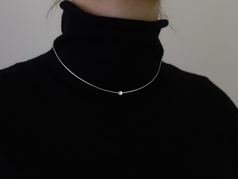 Karine Xiaoyuan sterling silver necklace/925 sterling silver/snake chain/daily/outfit/work/gift - สร้อยคอ - เงินแท้ สีเงิน