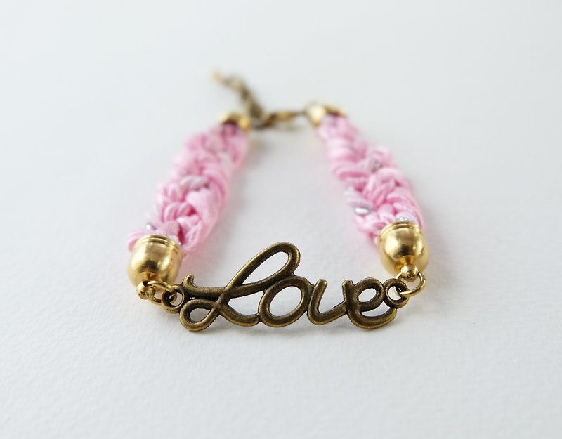 Love bracelet in pink - สร้อยข้อมือ - วัสดุอื่นๆ สึชมพู