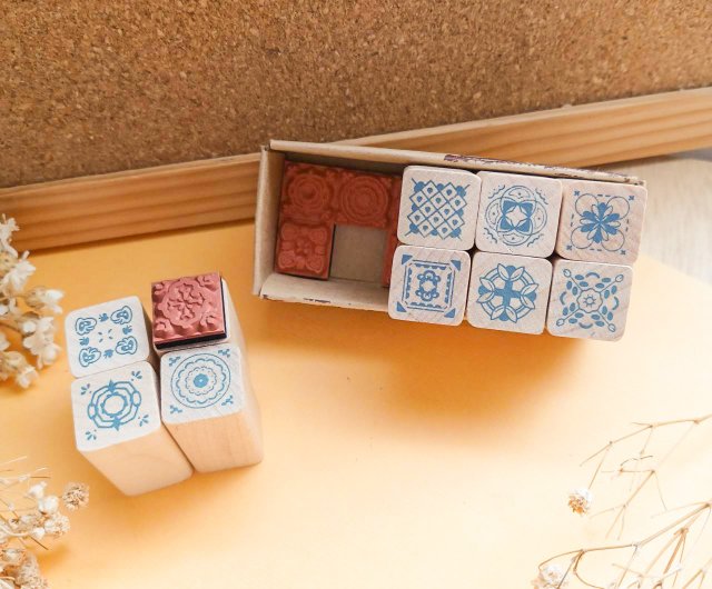 小さいスタンプ10個のデコラティブスタンプセット - ショップ