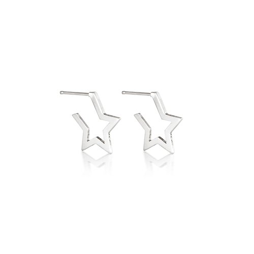 HAPPINER Open Hollow Star Silver Earrings 星星純銀耳環