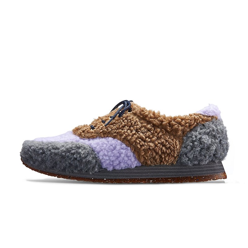 INUIT M1166 GreyPurple Faux Shearling sneakers - Women's Oxford Shoes - Cotton & Hemp Multicolor