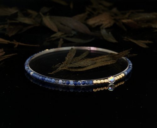 BNA Jewelry 輕奢風 淺藍紋石 14KGF Swarovski 水晶手鍊