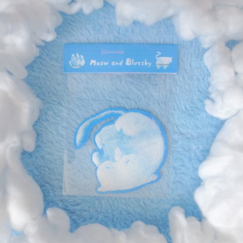 meow-and-bluesky (Meow and Bluesky) Sticker flake Meowmeow Cloud upside down