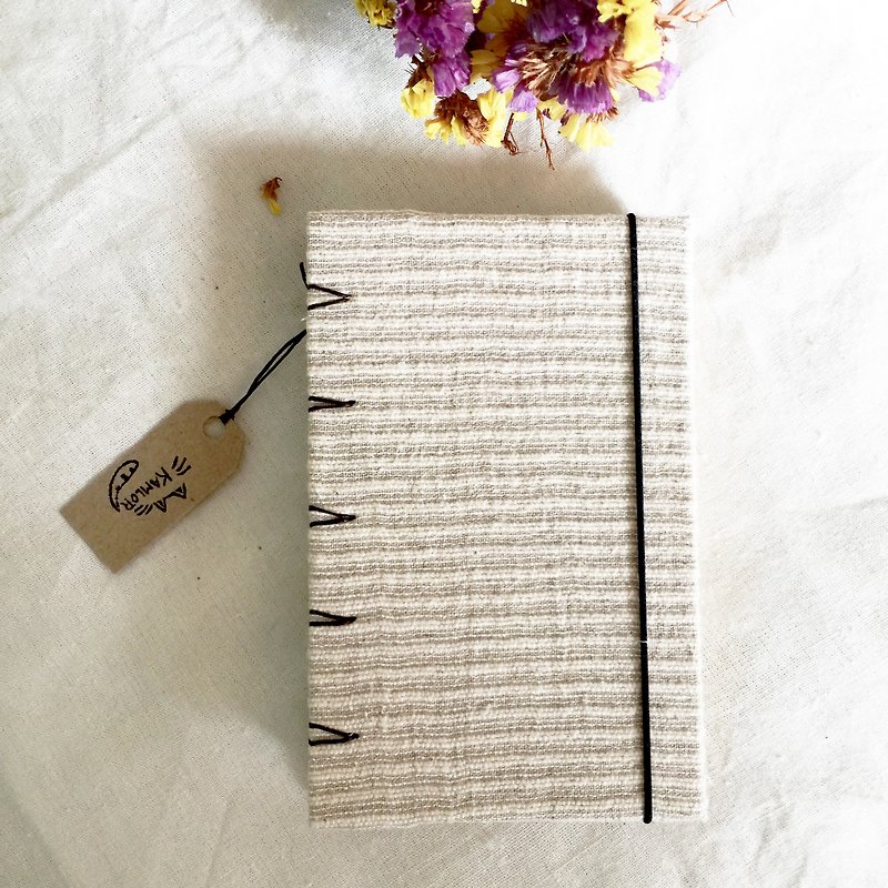 Notebook Handmadenotebook Diary Mininotebook - Notebooks & Journals - Cotton & Hemp White
