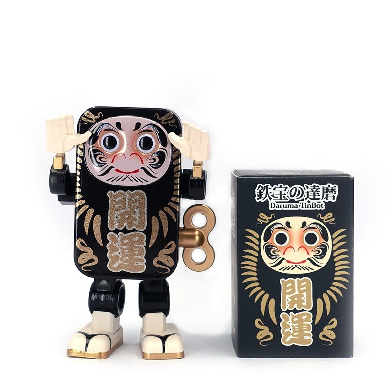 Daruma TinBot - Stuffed Dolls & Figurines - Other Metals Black