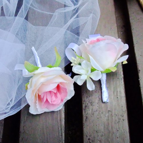 silverbreeze 婚禮胸花 新娘伴娘新郎 玫瑰【仿真花系列】B005