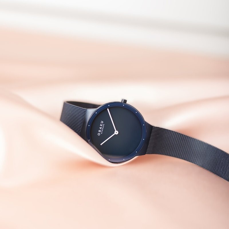 OBAKU 純粹星空丹麥設計腕錶-星夜藍-V307LXLLML-34mm - 女錶 - 不鏽鋼 藍色