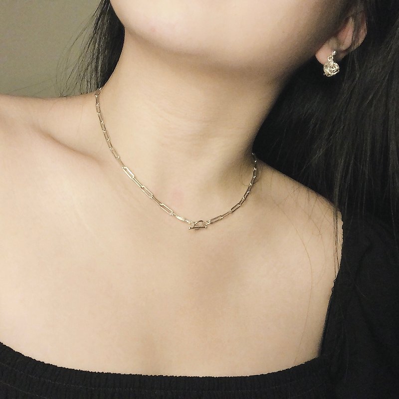 || chun x chun || × shiny × 925 sterling silver linear chain necklace - สร้อยคอ - เงินแท้ สีเงิน