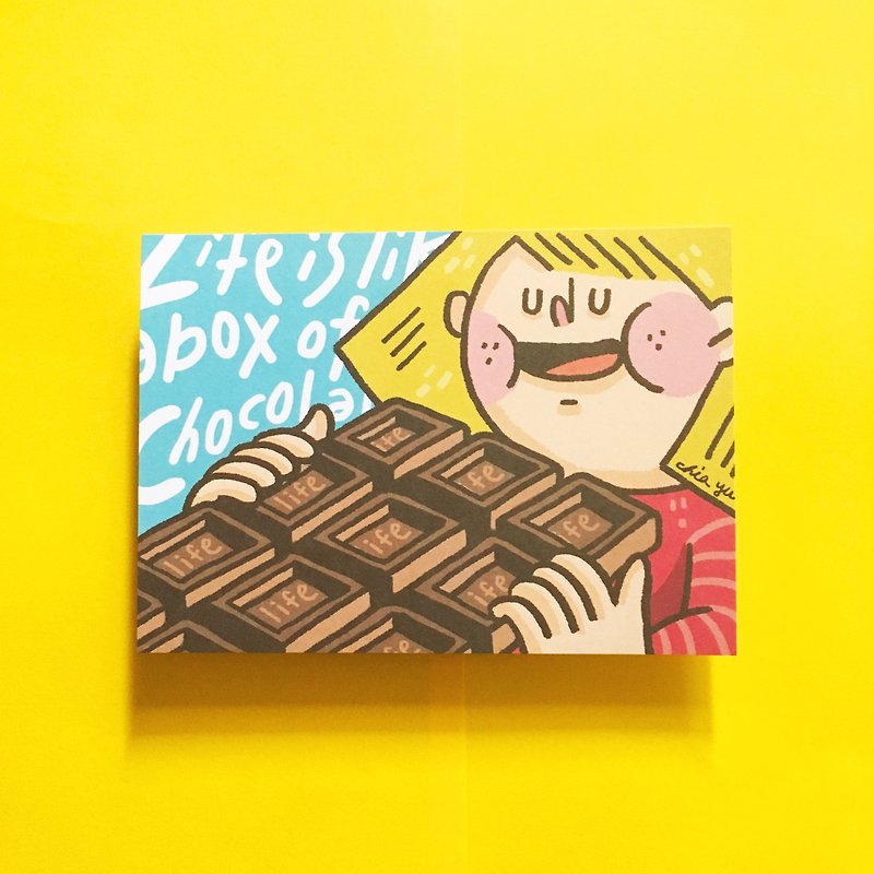 (9) Life is like chocolate / postcard - Cards & Postcards - Paper Multicolor