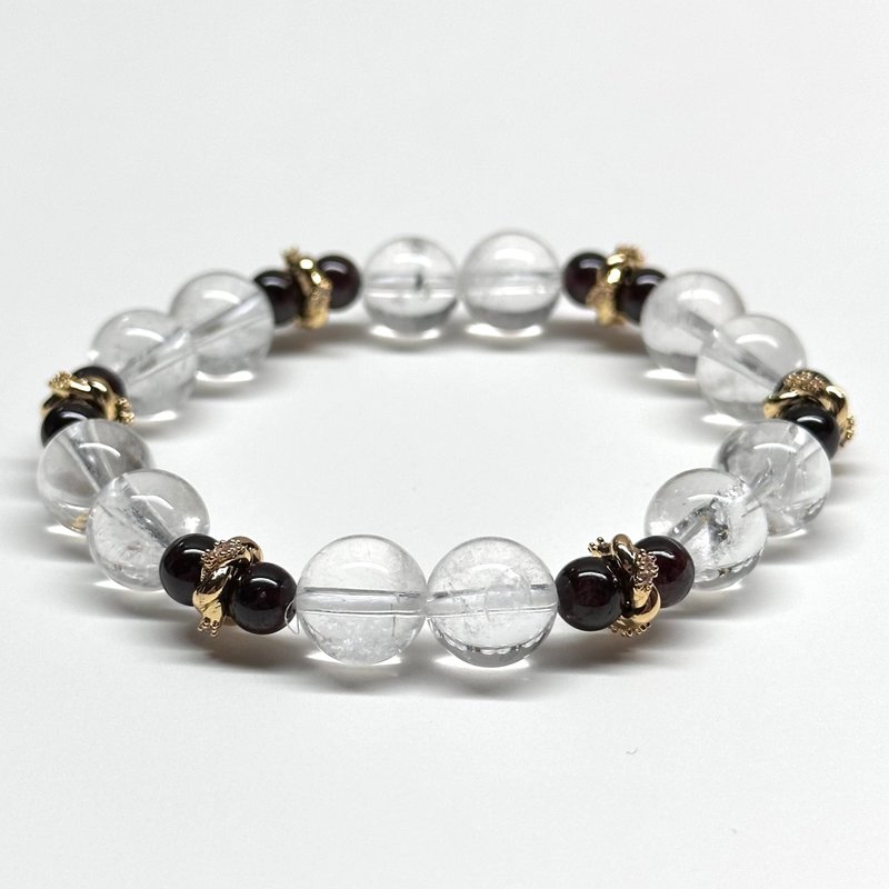 [Ice Beard] White crystal Stone twisted gold-plated natural crystal bracelet - สร้อยข้อมือ - เครื่องประดับพลอย ขาว