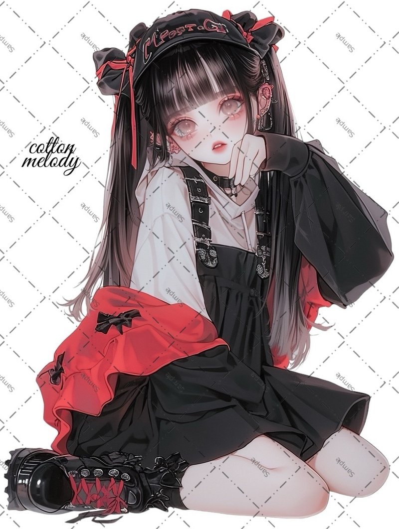 original sticker no.2072 人物ステッカー オリジナルステッカー オリジナル人物ステッカー 装飾ステッカー cotton melody - 貼紙 - 紙 