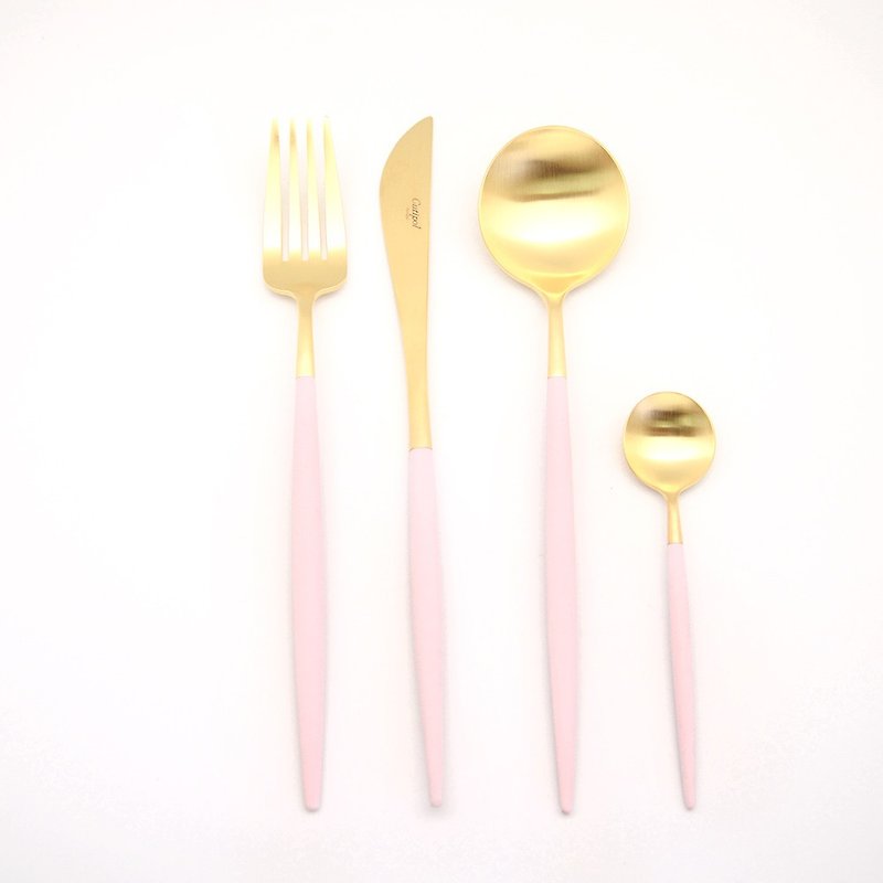 | Cutipol | GOA Pink Matte Gold 4 Pieces Set (Table Knife/Spoon/ Fork/Tea spoon) - Cutlery & Flatware - Stainless Steel Pink