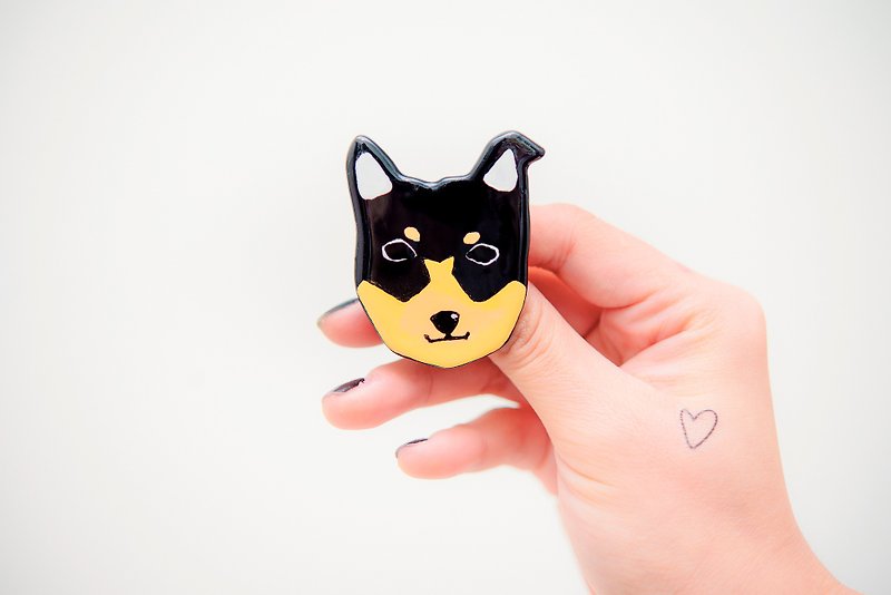 Pet Hair Baby Animal Series/Mix I ぬ Dog Pin/Brooch - Brooches - Clay Multicolor