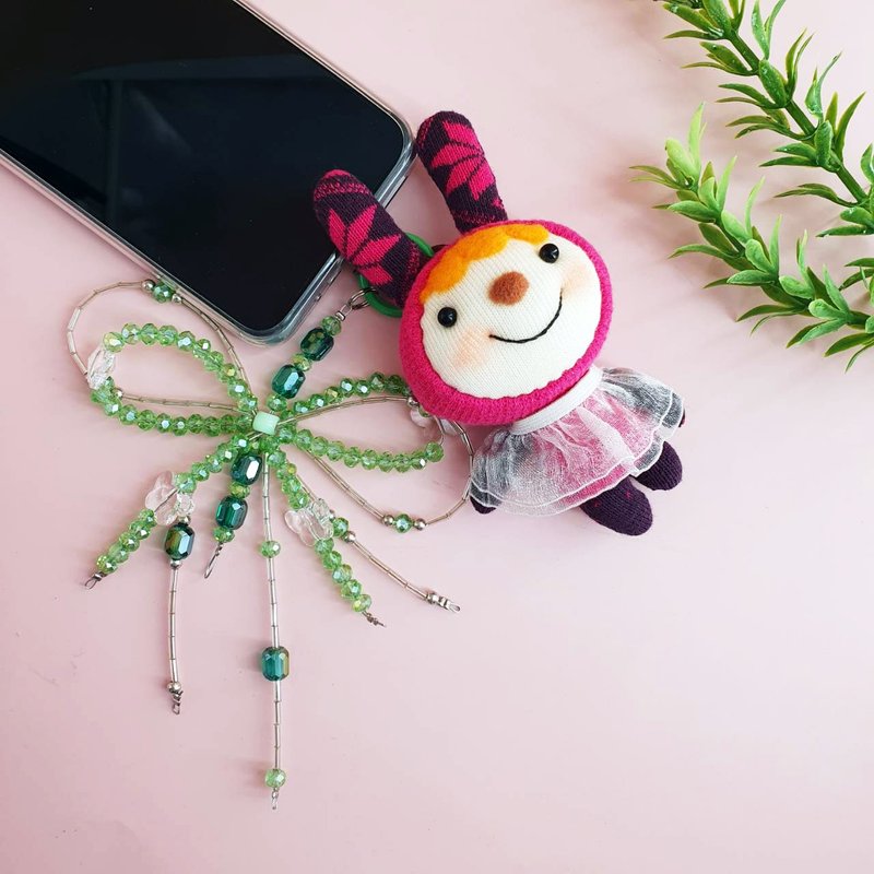 [Lucky Purple Baby] Spread your wings and fly high with charms sock doll gift - ตุ๊กตา - ไนลอน สีม่วง