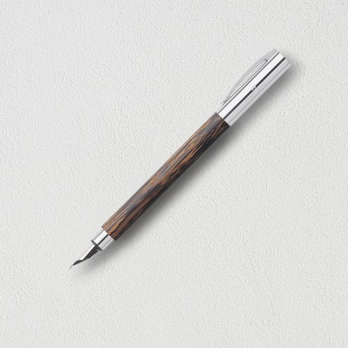 文聚 【Faber-Castell】成吉思汗AMBITION天然椰木鋼筆-EF尖 免費刻字