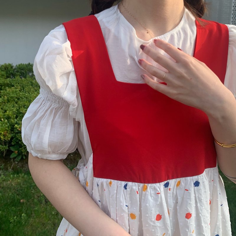 打底T恤 輕薄上衣透視 設計感 短袖半 袖泡泡袖 輕薄寬松 夏新 - 女襯衫 - 其他材質 多色