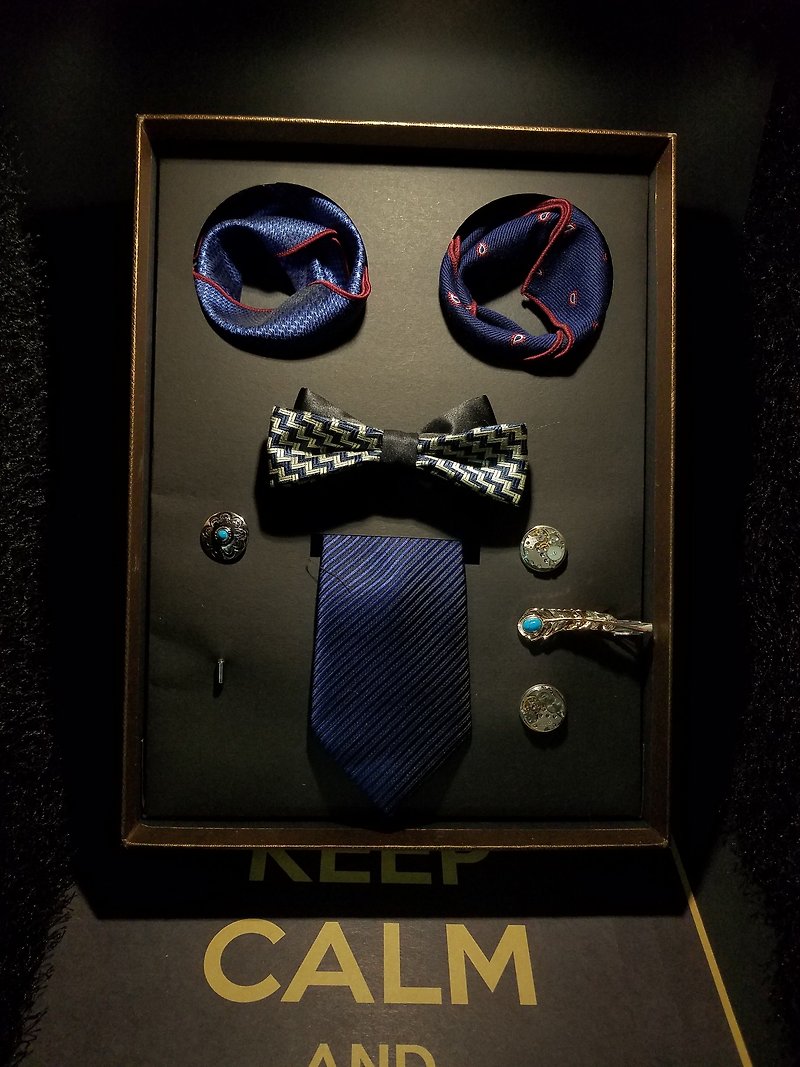 Gentlemen's suit 7 pieces suit tie pocket scarf suit - Ties & Tie Clips - Silk Multicolor